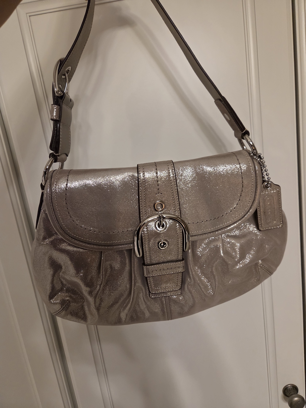 Coach Shimmery Taupe Shoulder Bag